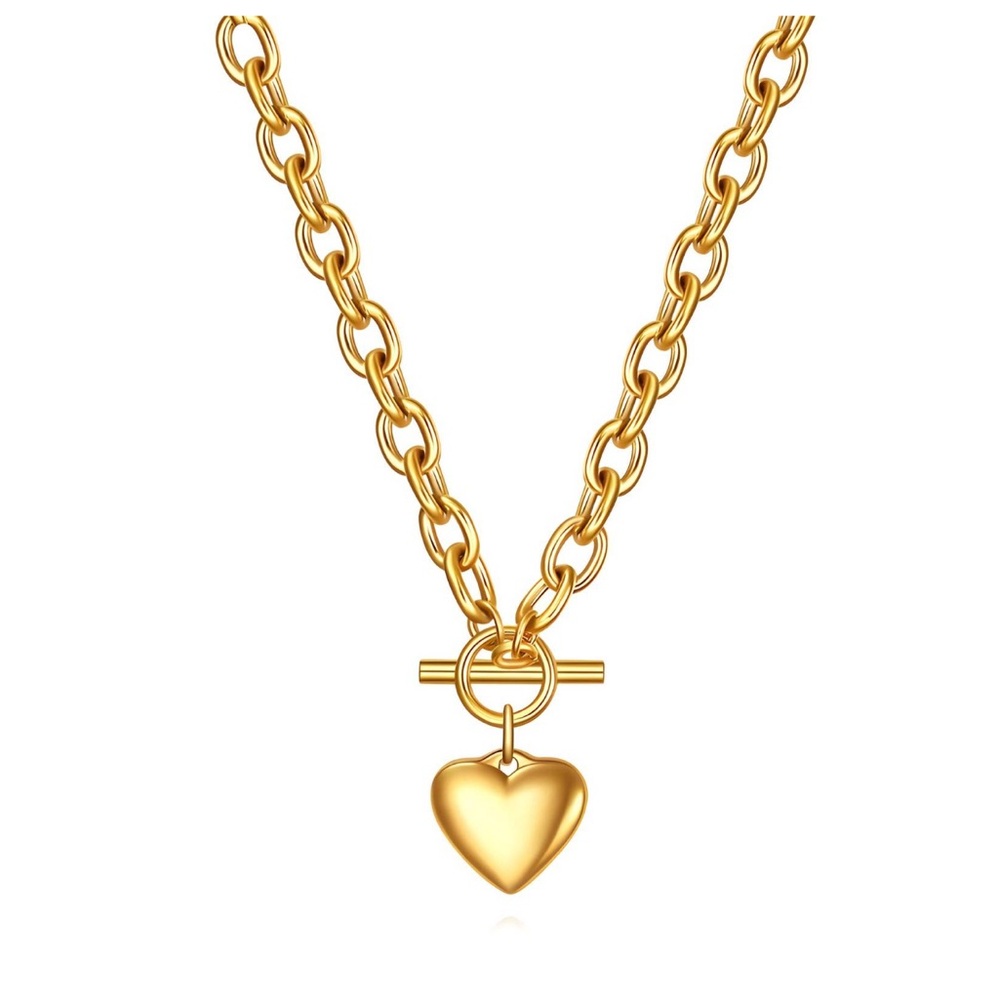 Gold Heart Pendant Necklace